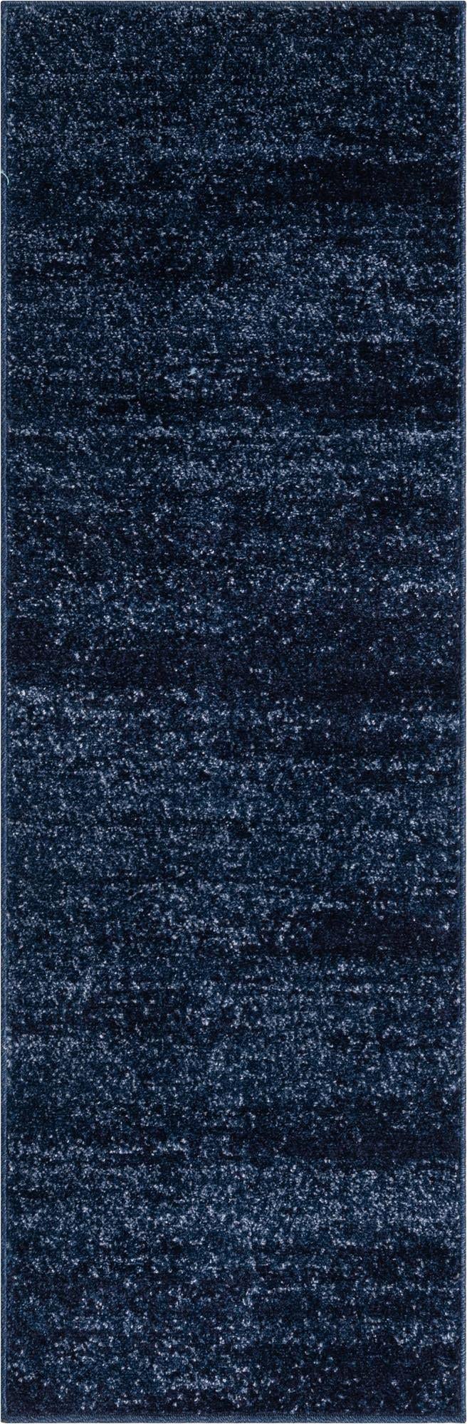 Rugs.com Angelica Collection Rug – 6 Ft Runner Navy Blue Medium Rug Perfect for Hallways, Entryways