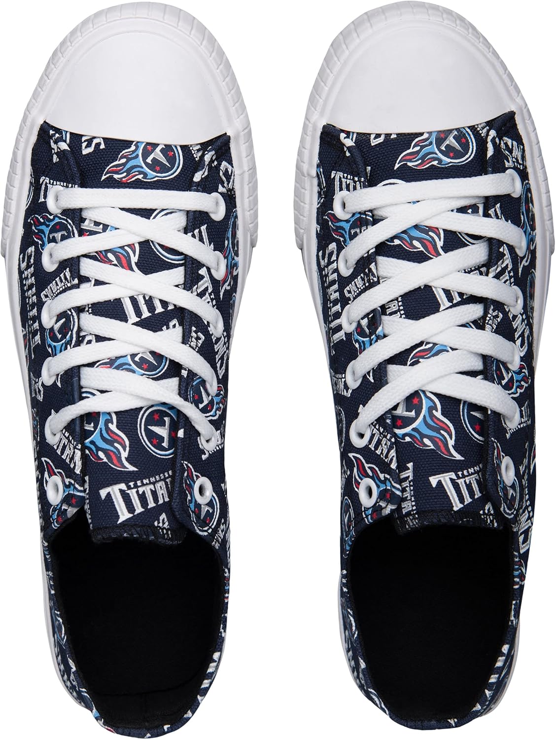 FOCO Tennessee Titans NFL Womens Low Top Repeat Print Canvas Shoes - 10 - Image 3