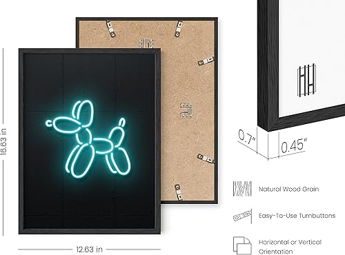 Miniatura 3 de HAUS AND HUES Póster de perro con globo de neón, arte estético de pared retro, decoración de habitación de neón genial (marco negro, 12 x 16)