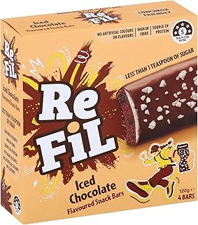 Refil Iced Chocolate Flavoured Snack Bars, Low Calorie, High Fibre & Protein, Healthy Protein Bars