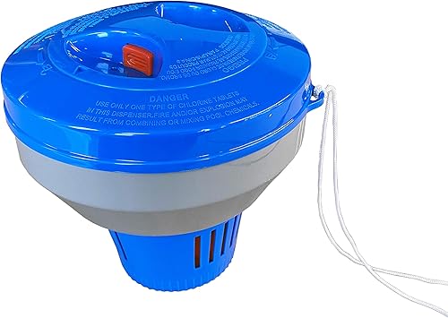 JED Pool Tools Clorador flotante Pro 10-445 para piscina, azul y gris