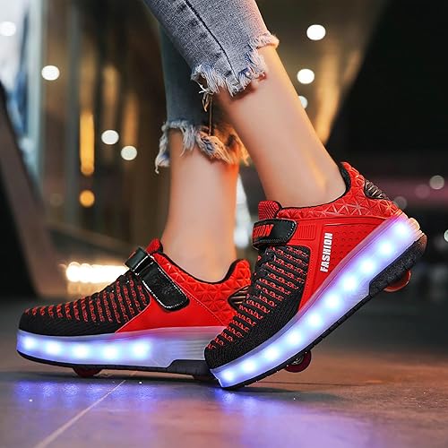 Miniatura 2 de AIkuass Zapatos con ruedas LED y USB recargables, zapatillas de patinaje con luces para niños y niñas