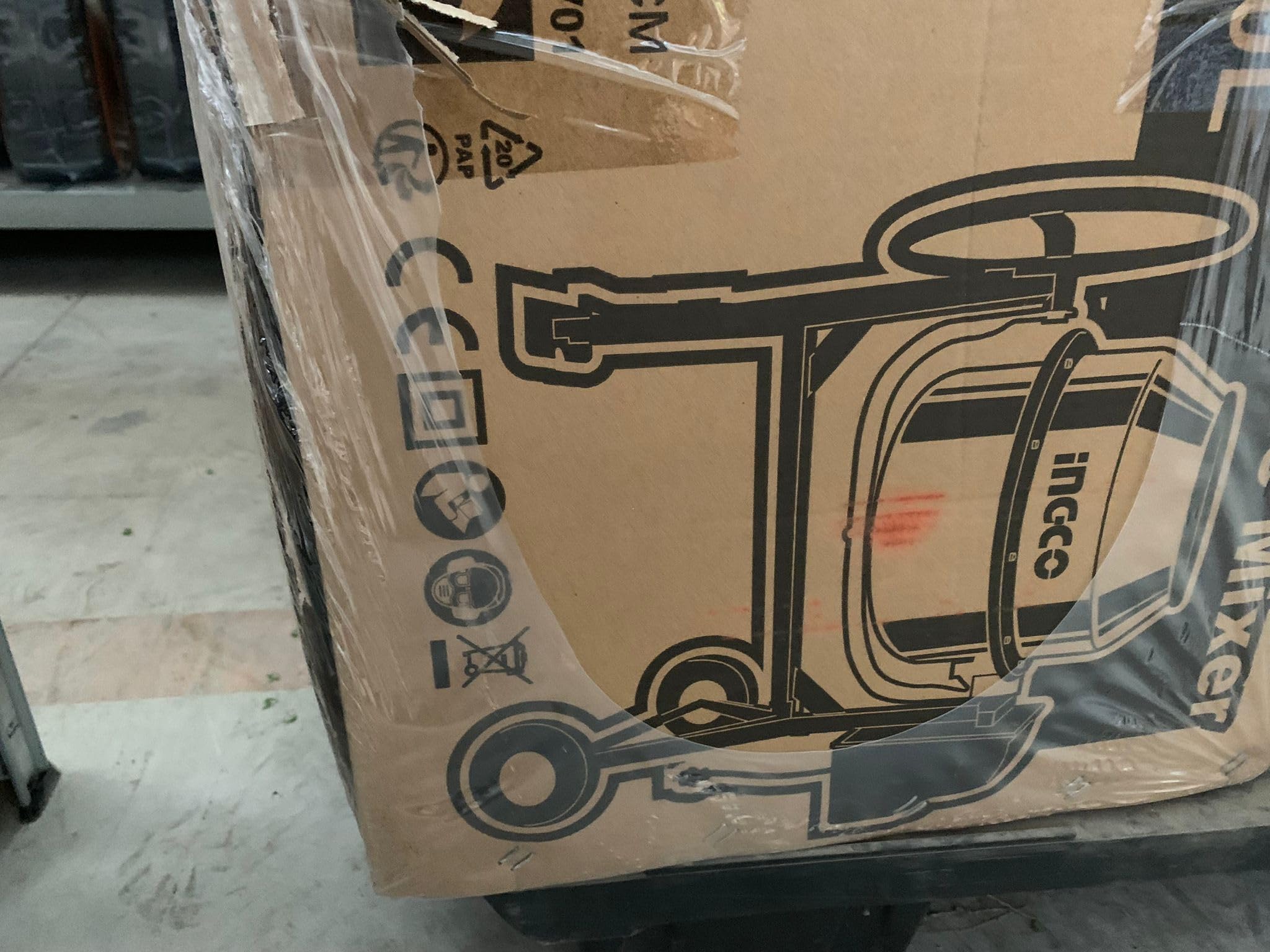 BETONIERA ELETTRICA 180LT - 800w - ghiera in ghisa - Motore a induzione in alluminio - INGCO CM30-1E