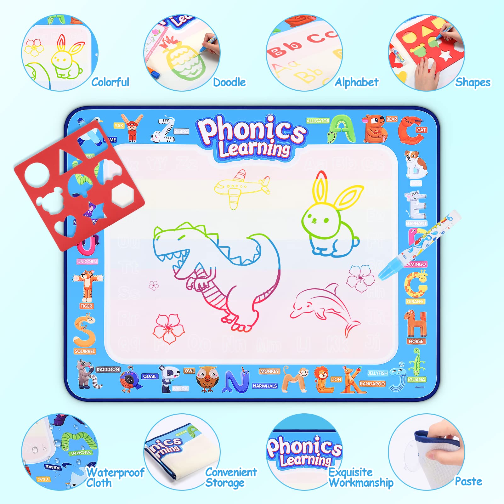 Tapis d'eau EUCOCO Jouet Enfant 1 2 3 Ans Cadeau Enfants Jeux Educatif