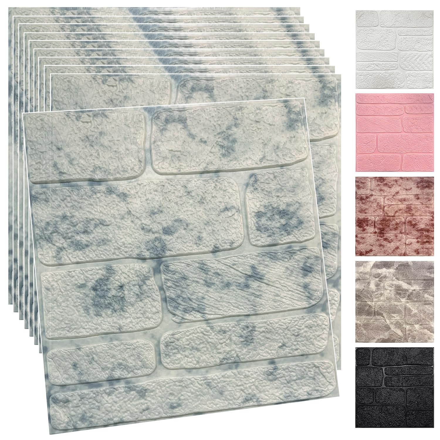 Paneles de pared 3D imitación piedra azul revestimiento autoadhesivo para paredes interiores dañadas