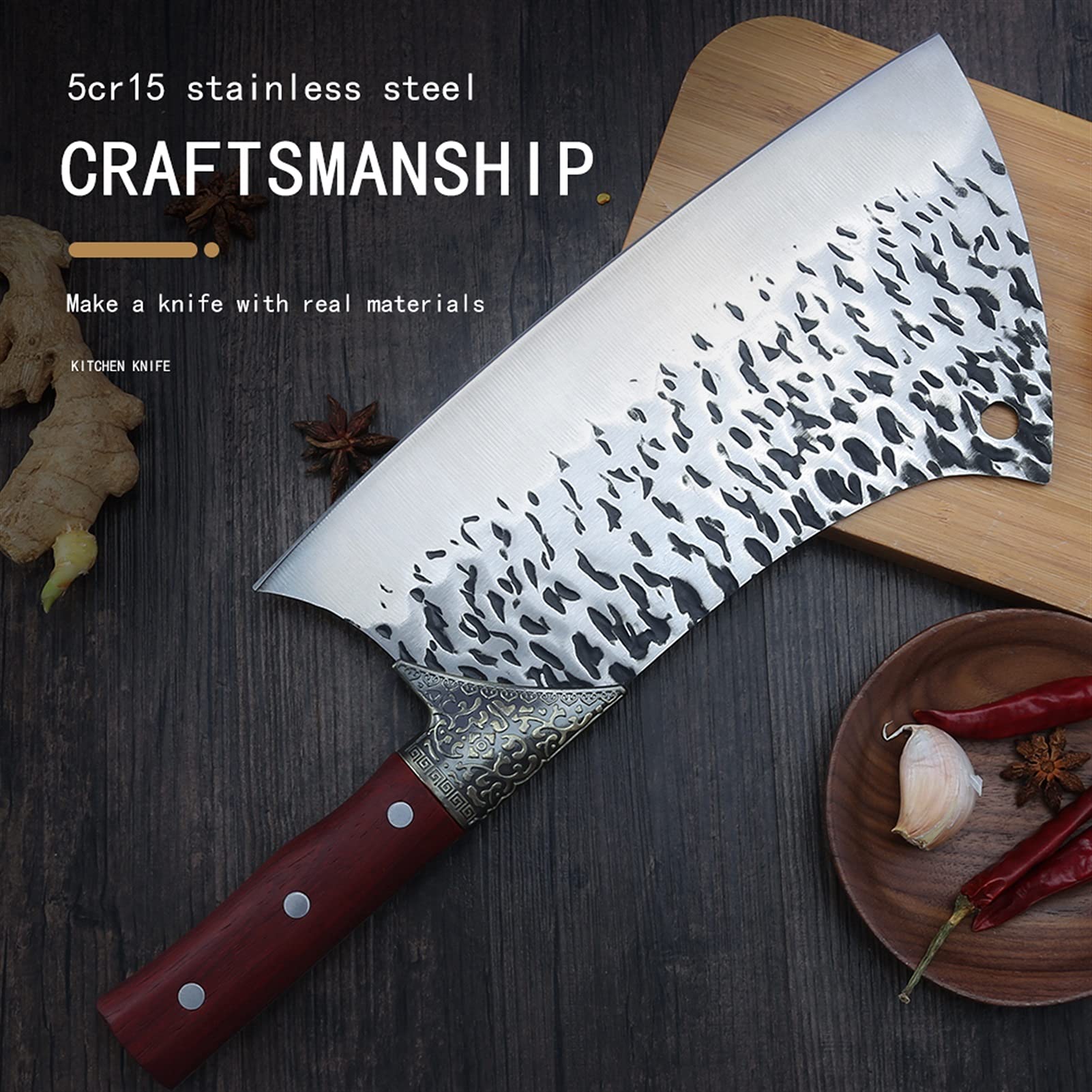 Alto Carbono 5CR15 Cuchillo DE Maja DE BAJO DE Acero Inoxidable 9.5 '' Pulgada Carne de Pescado de Carne cortadora de Hueso de Vaca Pavo Pavo
