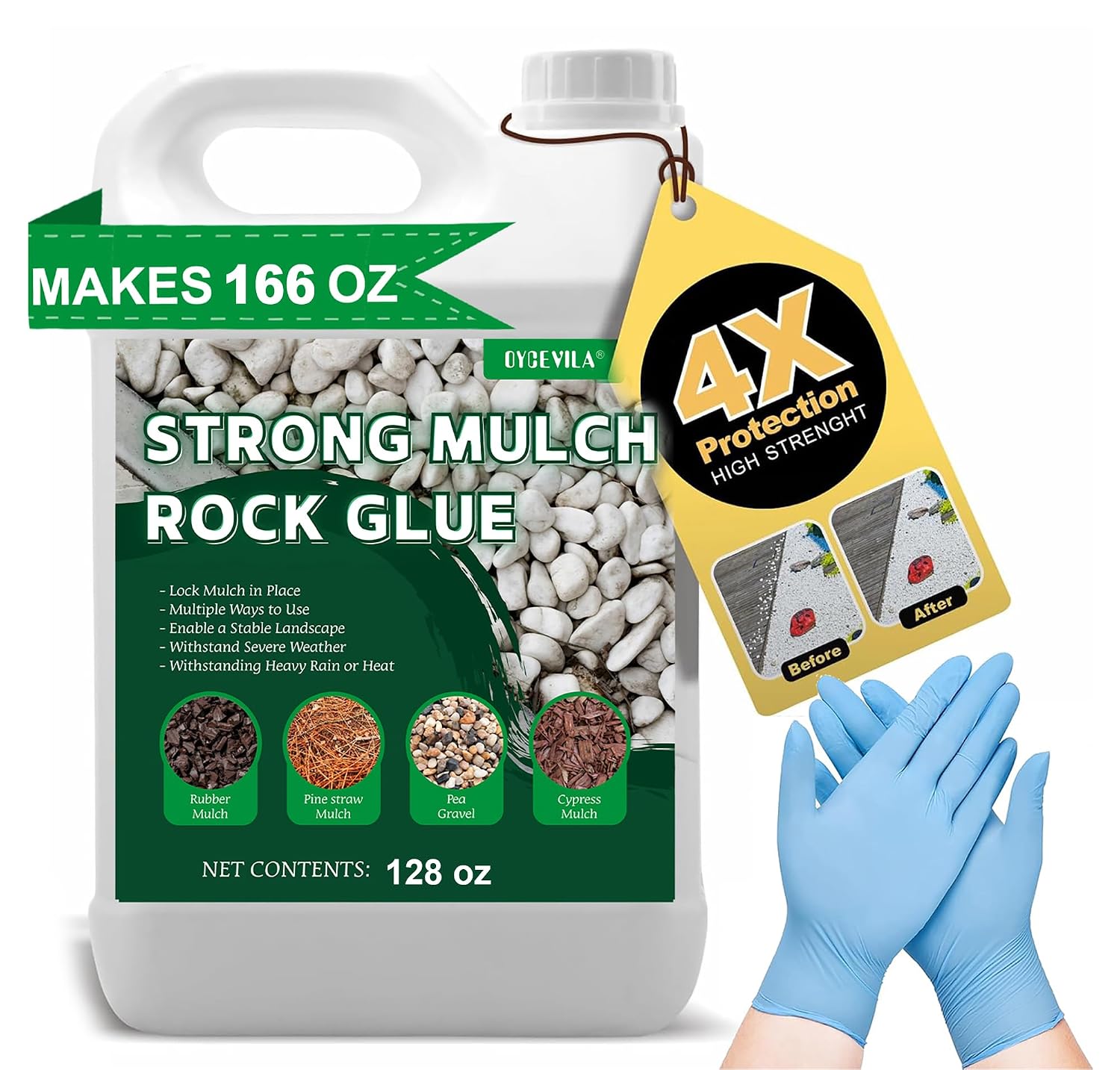 Concentrate Rock Glue, Makes 166oz Pea Gravel Glue for Landscaping ...