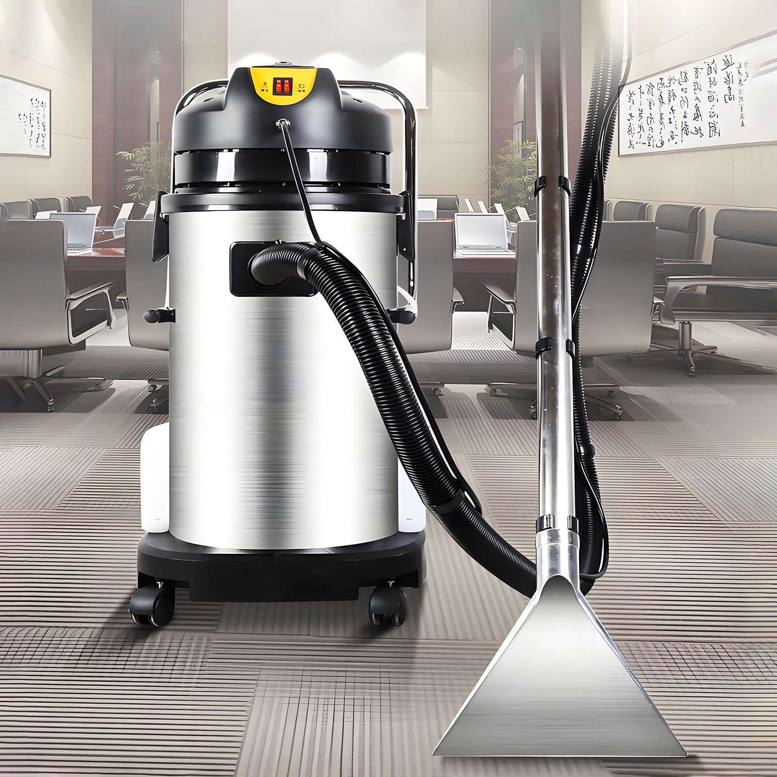Aspirapolvere Lava e Aspira 2 in 1 con Aspirazione/Spruzzatura, Aspirazione a 230 Mbar, Acciaio Inossidabile, per Pulizia di Tappezzeria e Tappeti in Casa, Hotel e Ufficio 20L