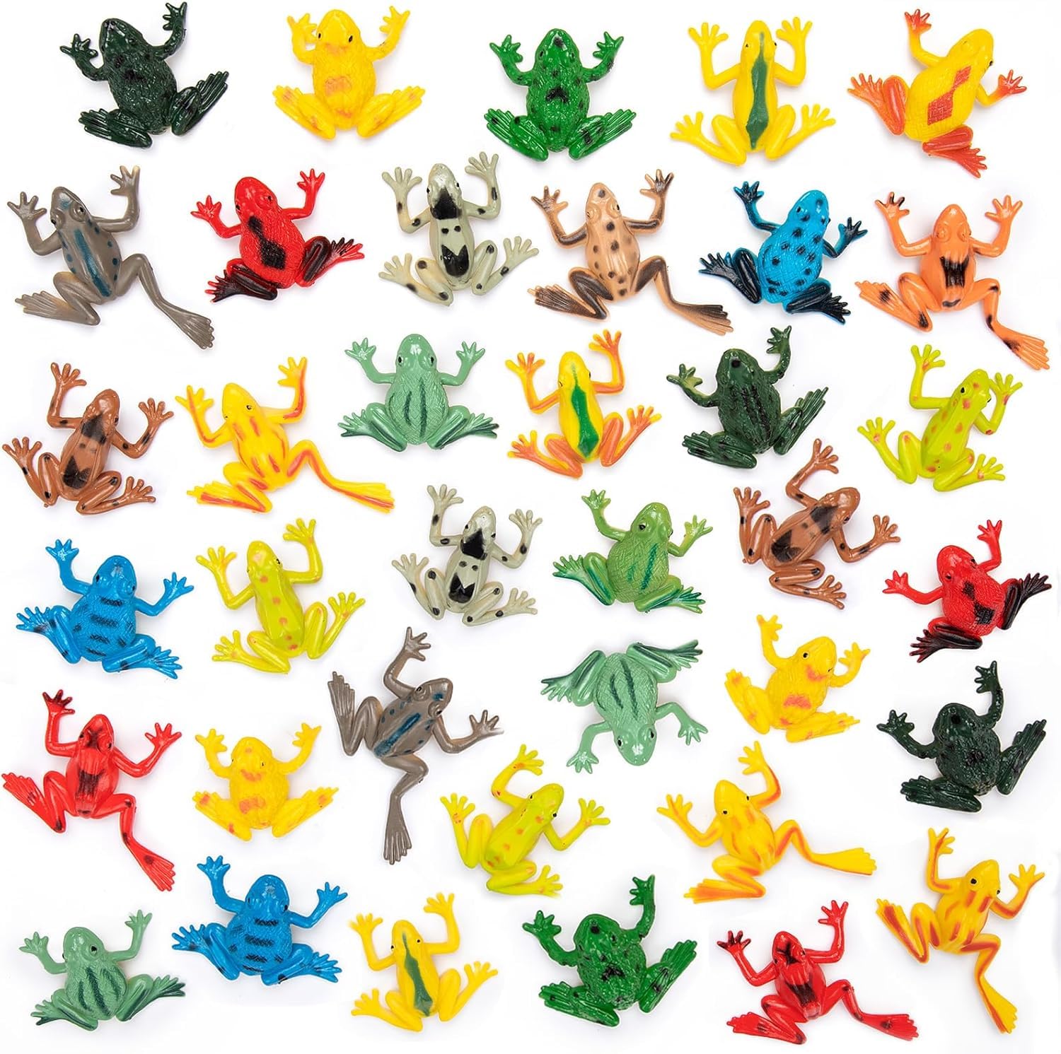 KQYSLXG 36Pcs Mini Plastic Frogs, Small Resin Fake Frog Figures, Mini Realistic Figurines Toys Bulk for Kids' Party, Garden Flowerpot Plants Decor, Birthday Gifts