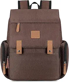 Bolsa Maternidade Luxo de Couro com Gancho para Carrinho e Trocador, Mochila Maternidade Impermeável Grande Capacidade para Bebê Viagem e Dia a Dia – LAND GRANDE AMOR LUXURY2.0 (café)
