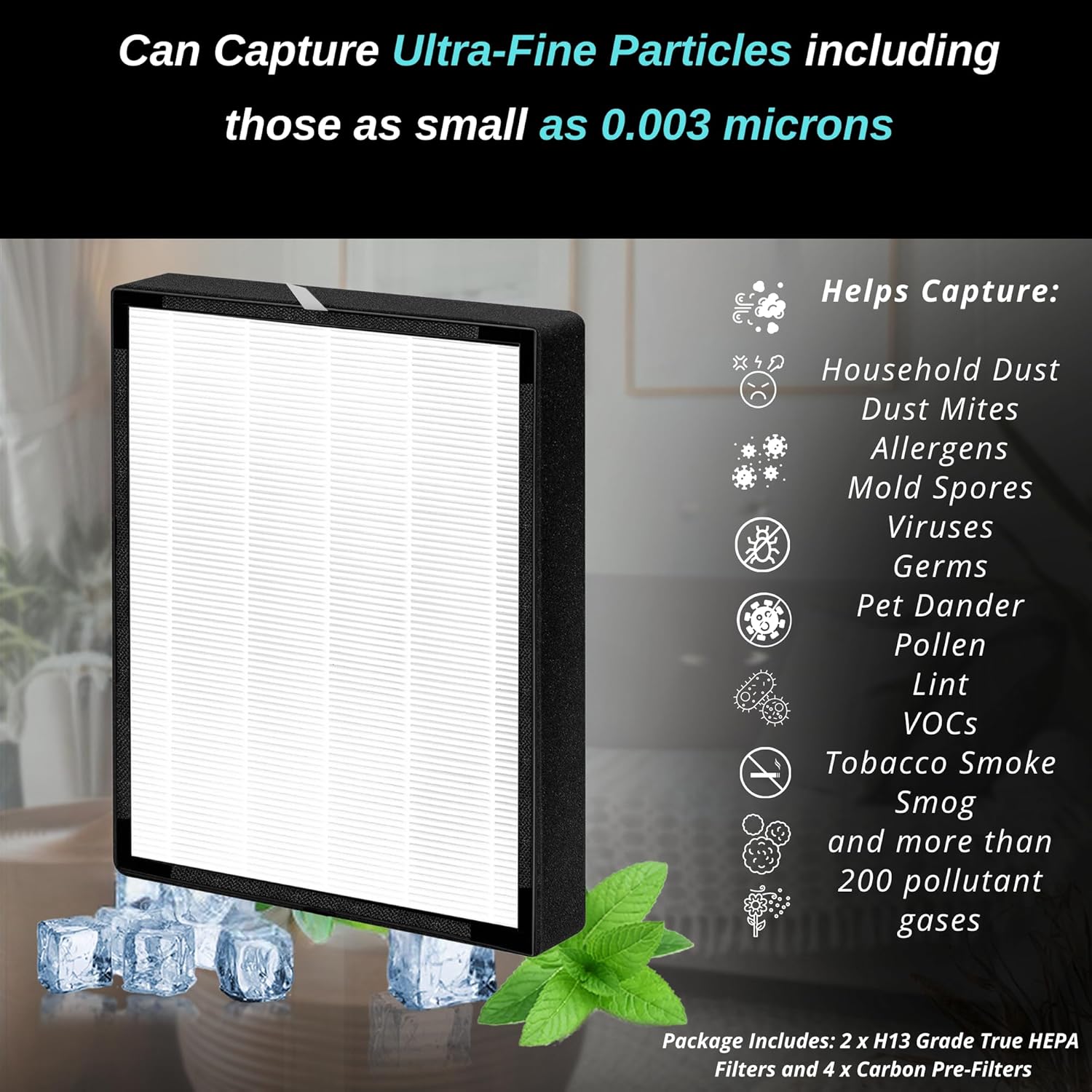 2 Pack - 45i Replacement Filter - for Breathesmart Flex Bh400 and Breathesmart 45i Air Purifier - H13 Grade True Hepa Filter - Part # B4-Fresh - B4-Pure - FL40 - FL40-pure - Image 6