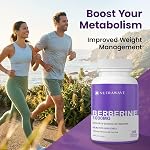 Nutrawave Pure Berberine Maximum Pouvoir, 1000mg par service(Chaque gélule 500mg), Soutient les niveaux de sucre dans le sang, lipide en bonne santé(Fat) & Métabolisme du glucose, non OGM, végétalien, sans gluten, 90 gélules, paquet de 1