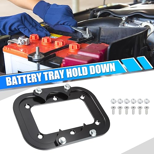 Miniatura 2 de X AUTOHAUX 1 Unidades Universal de la Batería del Coche Bandeja de Batería Soporte de la Caja de Soporte de Soporte para Optima Azul Rojo Amarillo