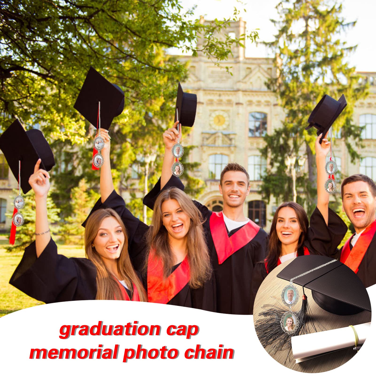 Leizhan Graduation Cap Photo Charm, Photo Charm DIY Making Kit Wedding Bouquet Photo Charms, Graduation Tassel Gifts For Class Of 2023 Ceremony Graduation Cap Decorations Wedding Birthday
