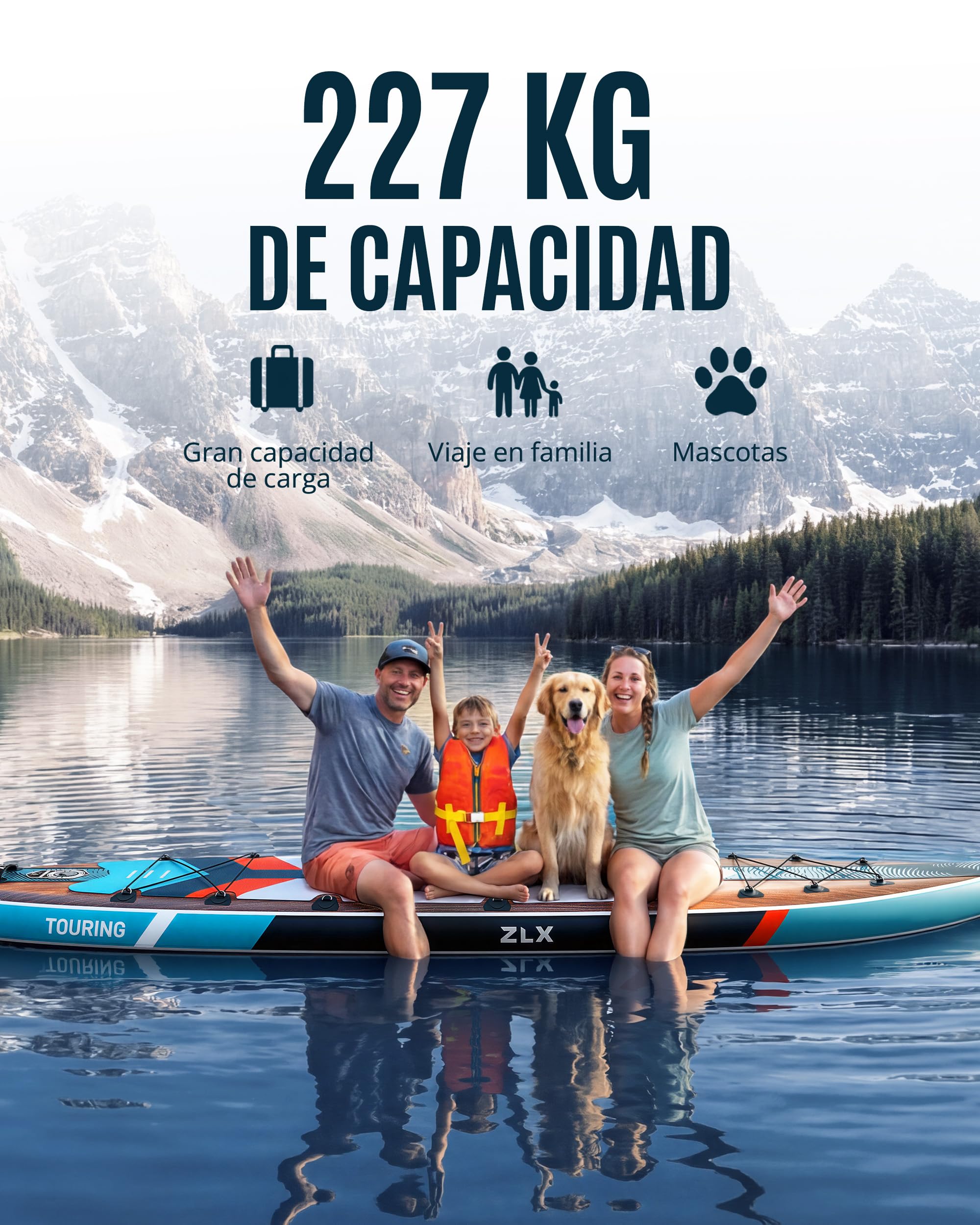 ZLX Tabla Paddle Surf Hinchable 350cm con Asiento – Ideal para Principiantes, Familiar, EVA Antideslizante, PVC Militar 3 Capas, Estable para Mar, Lago & Río, Paseo en Pareja