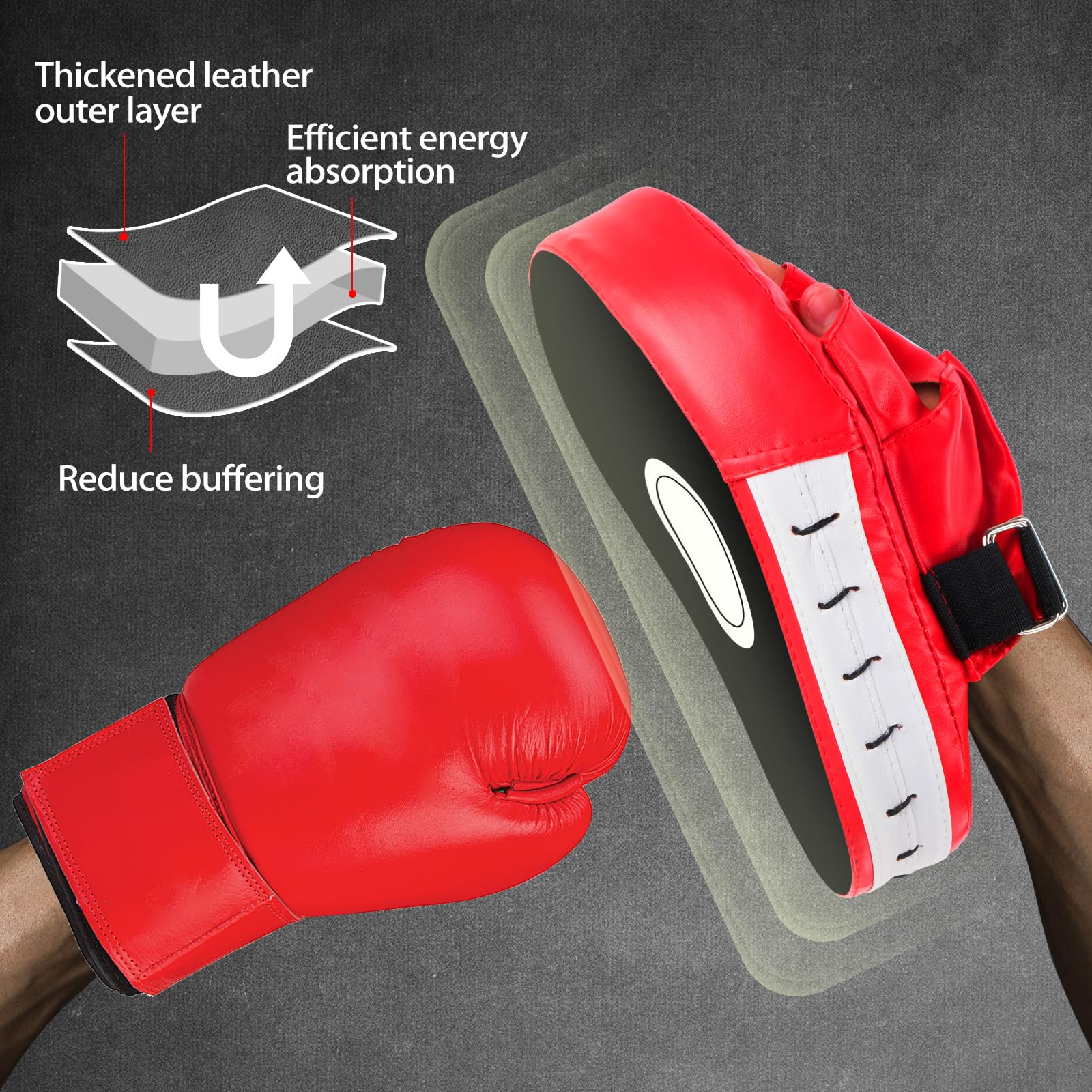 Almohadillas de Enfoque de Boxeo, Manoplas Curvadas para Sparring, Kick Boxing, Artes Marciales