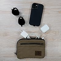 Vista 2 de Hide & Drink, Bolsa de equipo con cremallera, bolsa de camping, accesorio de viaje, bolsa multiusos, lona encerada y cuero de grano completo