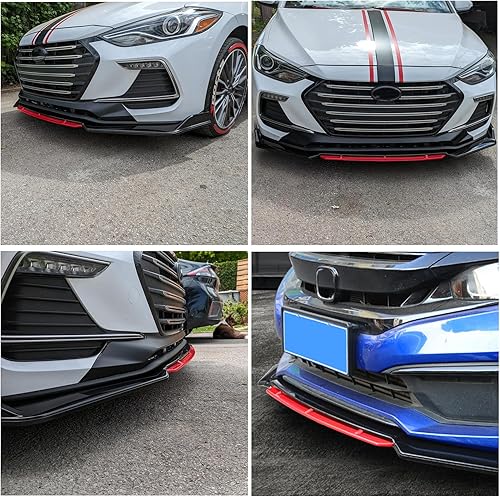 Miniatura 4 de Kit universal de 4 piezas para parachoques delantero, alerón de labio divisor de parachoques delantero, kit de cuerpo divisor de labio compatible