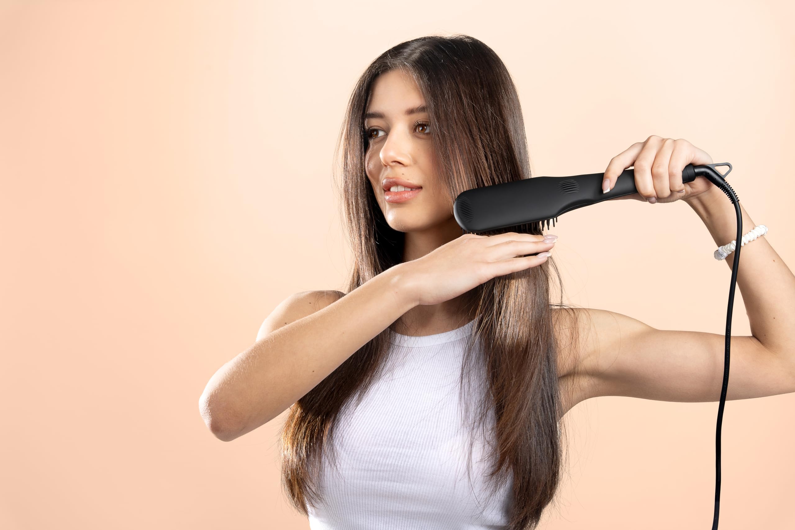 Nala Ionic - Spazzola Elettrica Lisciante per Capelli, Tecnologia ionica, in Ceramica, Tempo di Riscaldamento 30s, 120°C-230°C, Anti crespo, Anti-Scottatura, Cavo professionale 2m