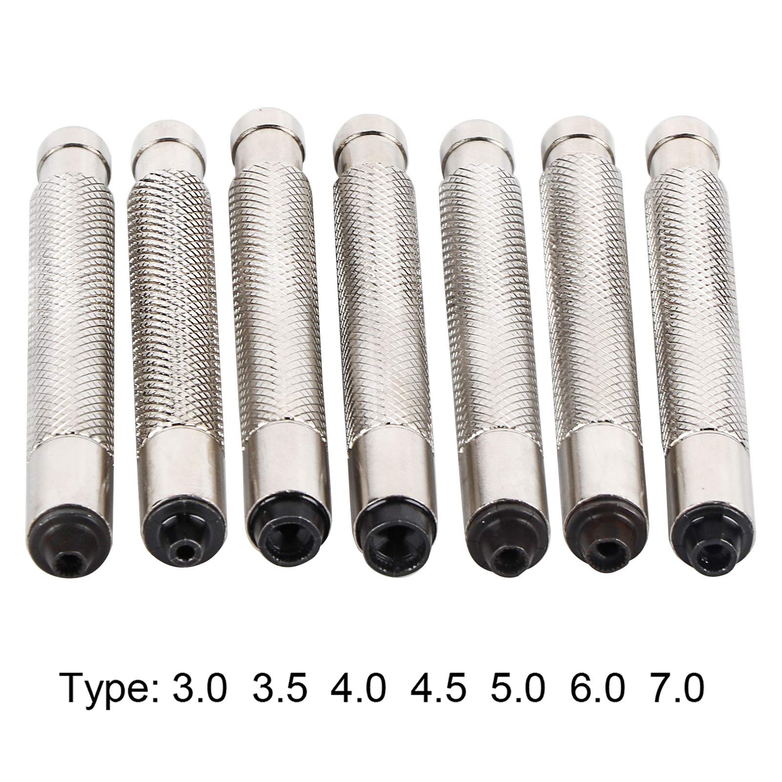 Set Avvolgitore Orologio, Kit Riparazione a Vite 7 Pezzi 3,0-7,0 | Pomello in Acciaio Inox, Adatto Alla Maggior Parte delle Corone, Resistente