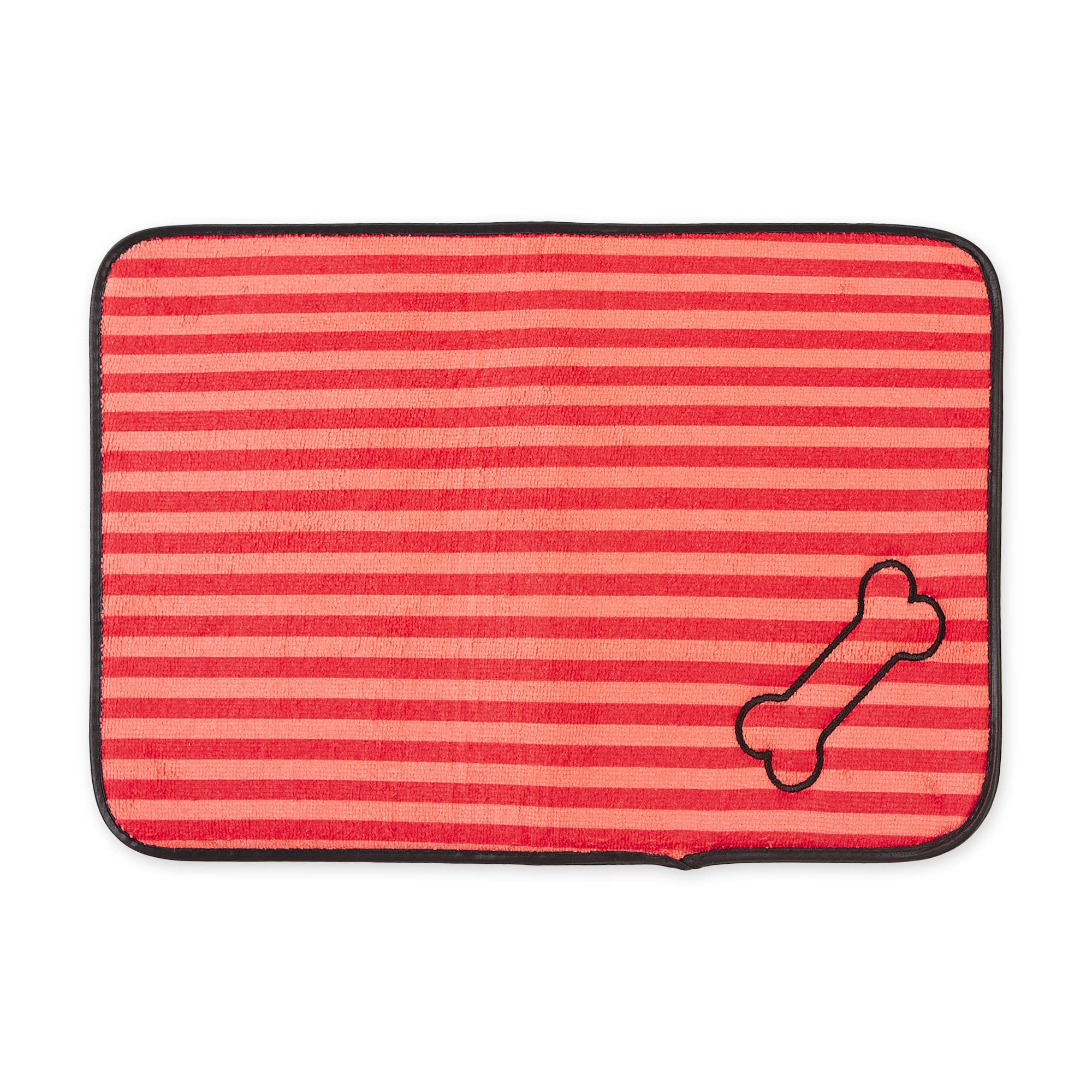 Bone Dry Machine Washable, Ultra Absorbent Pet Mat, 12x18, Red Stripe — image 1