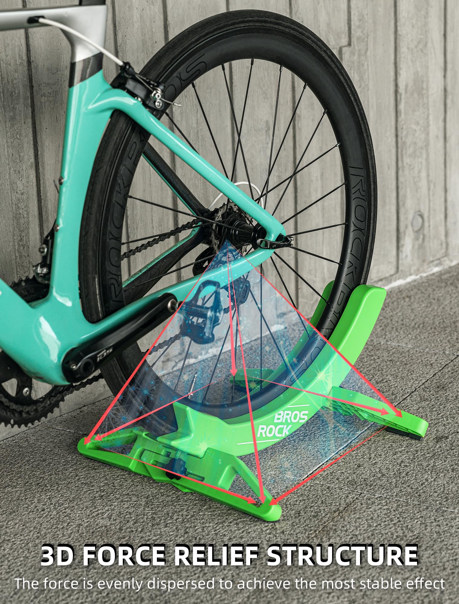 ROCKBROS Stojak Podłogowy na Rowery Regulowany Stojak na Rowery Stojak Parkingowy na Wszystkie Opony Rowerowe o Szerokości 26-80 mm do Przechowywania Rowerów MTB i Szosowych w Pomieszczeniach