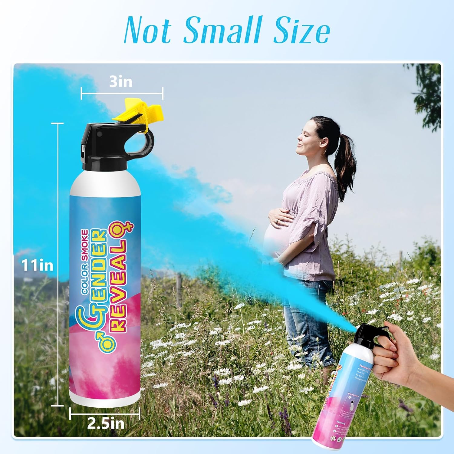 Merear Large Gender Reveal Fire Extinguisher 2 Packs, Gender Reveal Ideas, Baby Boy Reveal Party Ideas 100% Biodegragable for Gender Reveal Decorations (Blue)