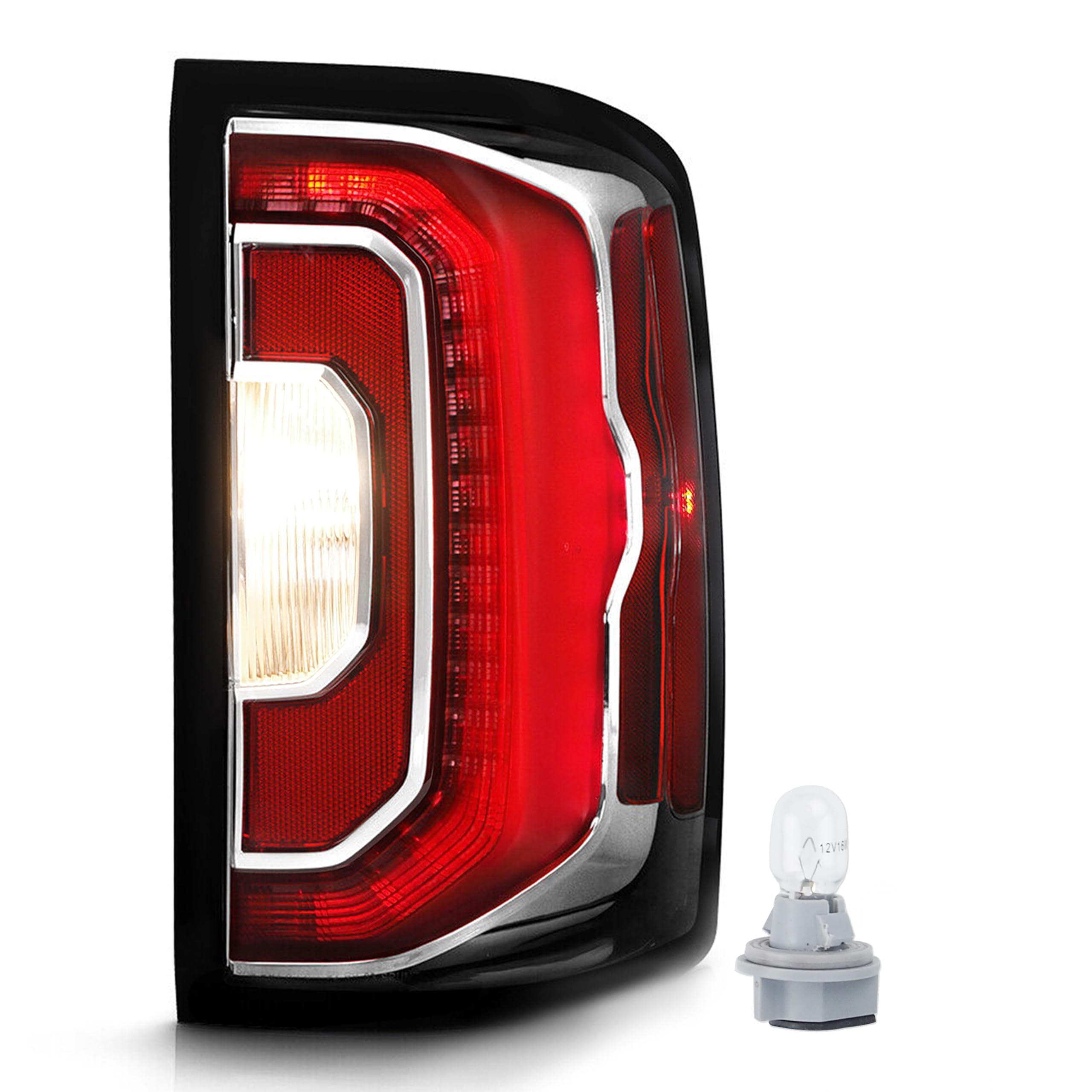 LED Tail Lights Compatible with 2016 2017 2018 GMC Sierra 1500/GMC Sierra 1500 Denali Taillights w/Bulbs and Harnesses Taillamps Right Passenger Side, OEM:GM2801295 84365931