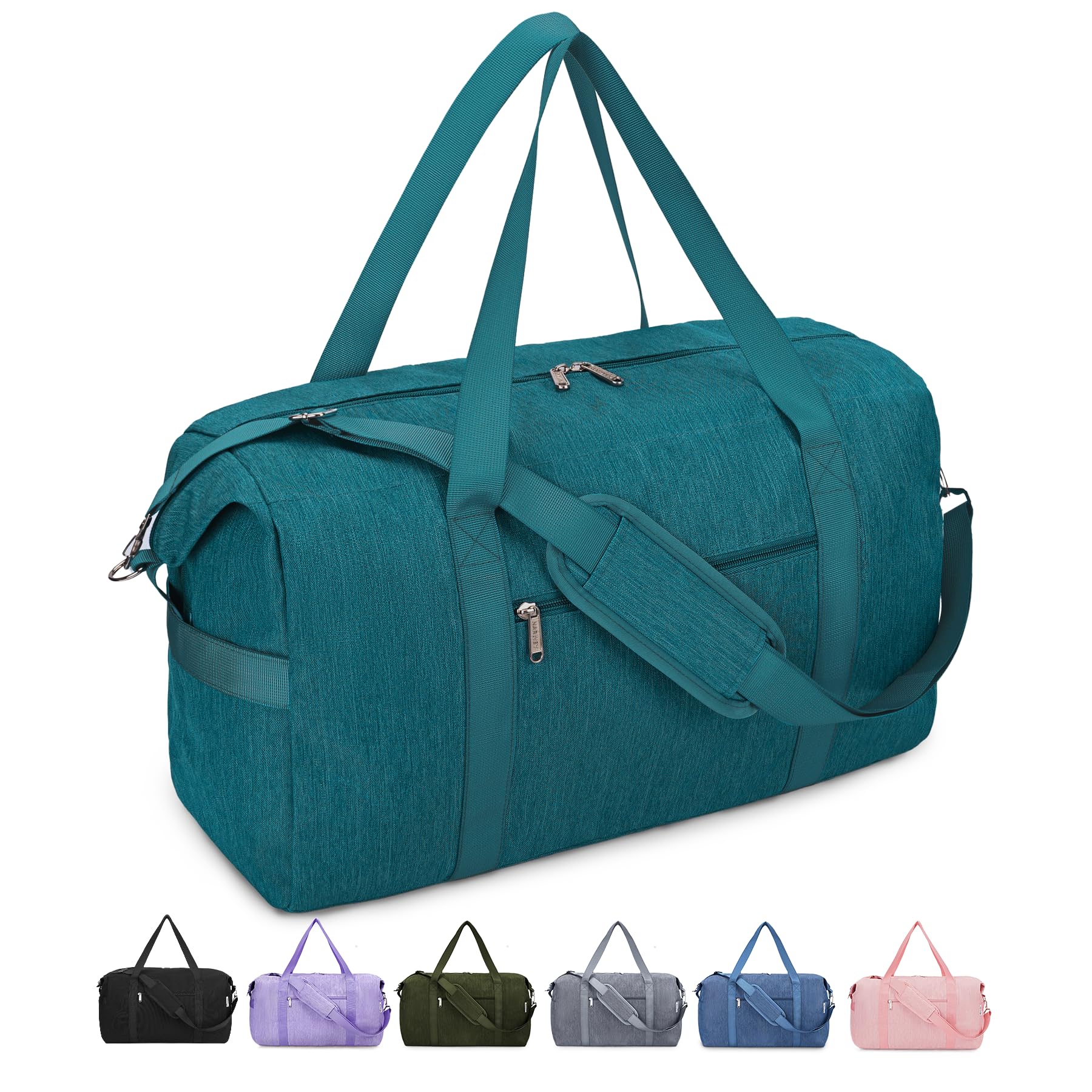 Narwey Carry on Bag 22x14x9 Airlines Approved Travel Duffel Bag Duffle Bag with Wet Pocket Overnight for Women and Men 40L (Teal)