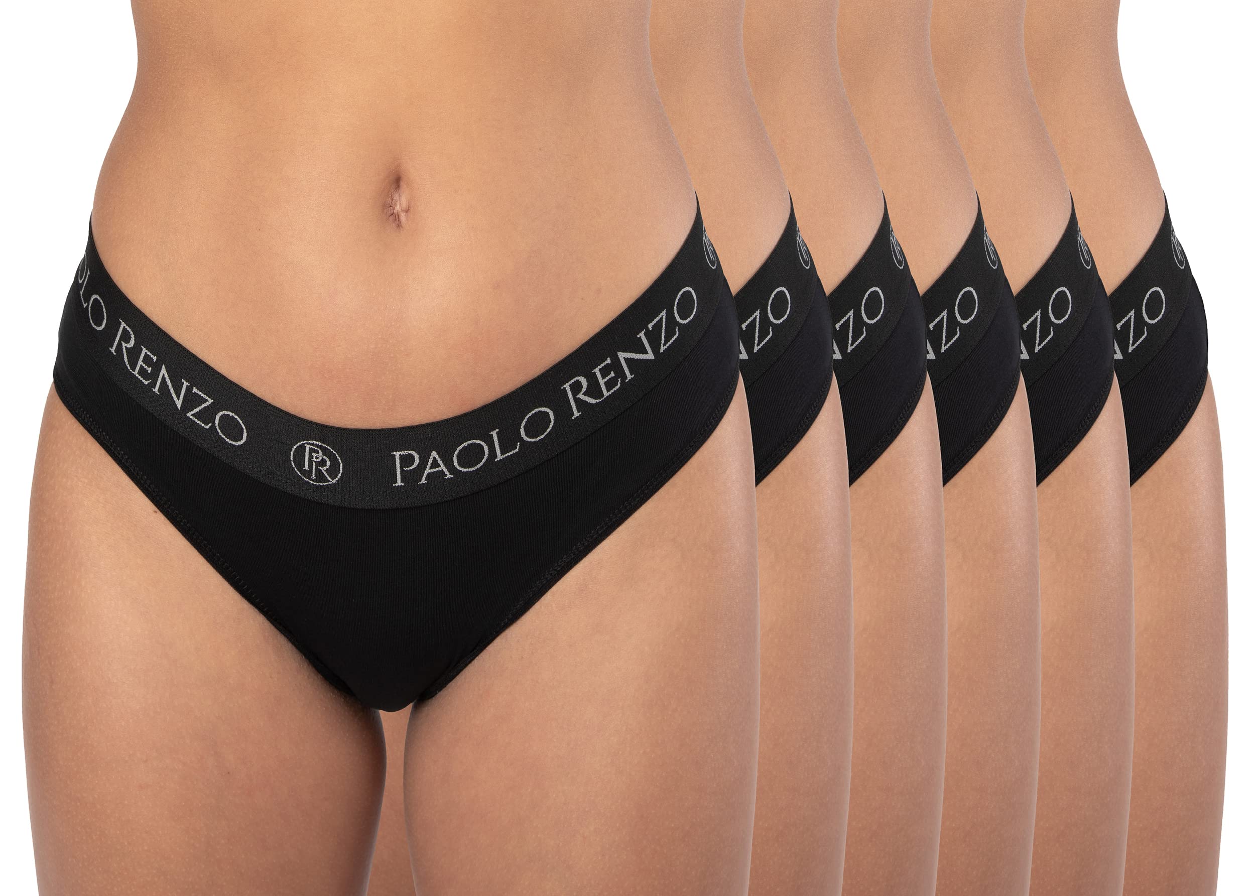 Bralette - Conjunto de ropa interior deportiva para mujer (3 o 6 unidades), Bragas de cadera, 6 unidades, color negro, M