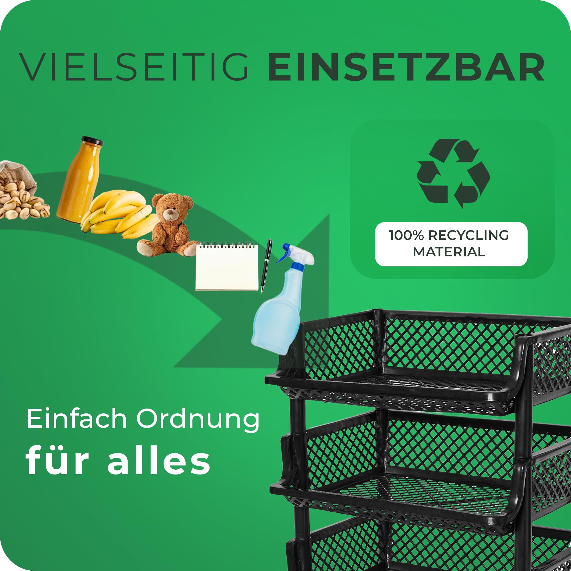 Novaliv 5 Stück Korbregal Schwarz Steckregal Stapelbar & Erweiterbar, Regale für Vorratsraum, Lebensmittelregal, Obstregal Keller Aufbewahrungssystem, Vorratskammer Ordnungssystem, Getränkeregal