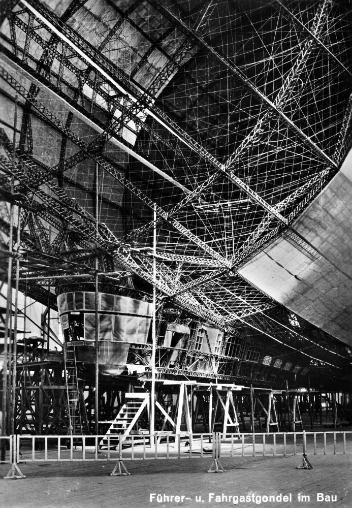 Zeppelin Construction Nattaching The Passenger And Steering Gondola To ...