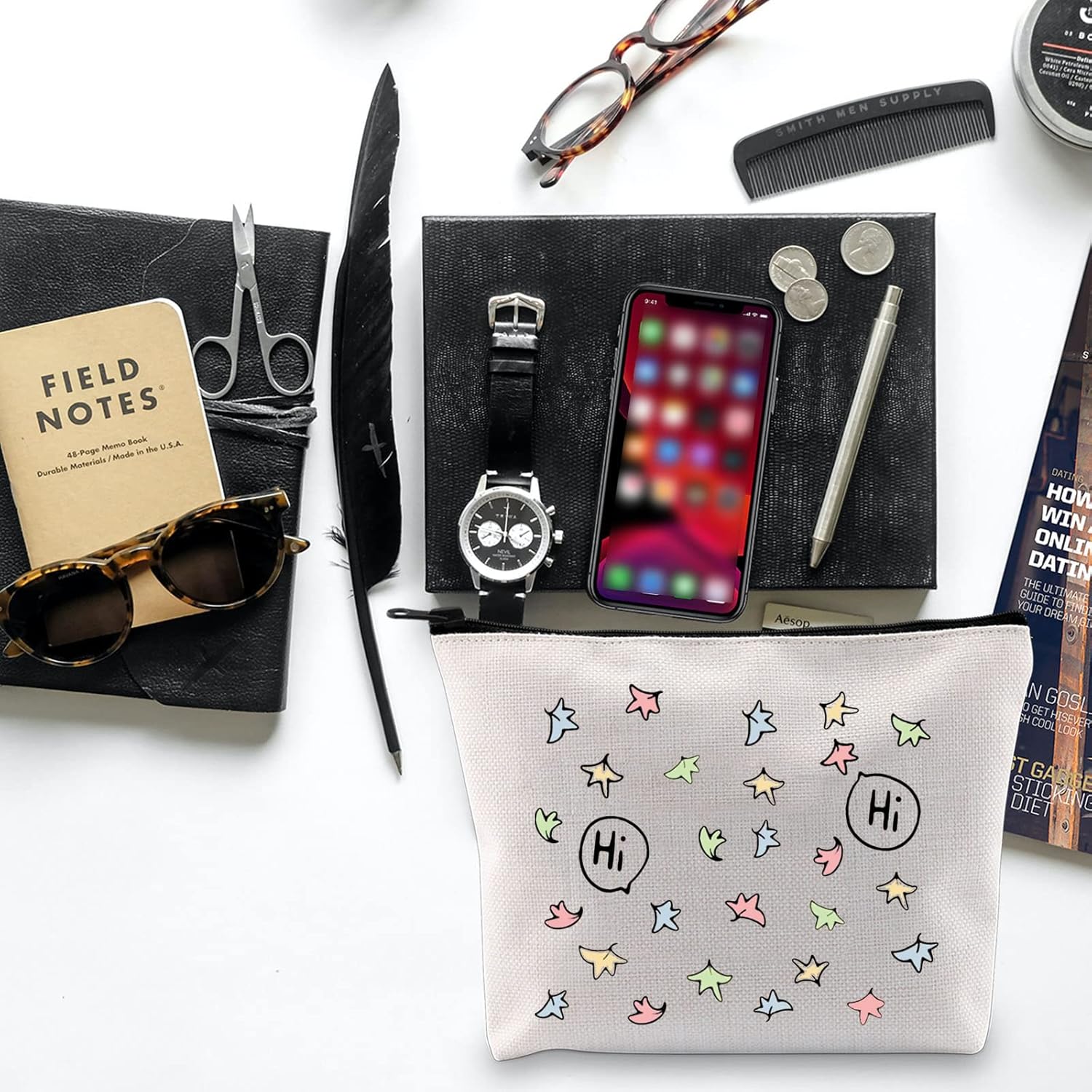 FOTAP Hi Hi Leaves Makeup Bag Spotify Inspired Gift Nick and Charlie Gift BL Boys Love Gift Comics Lover Gift (Hi Hi) - Image 5