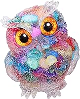 Jovivi 7 Chakra Rainbow Crystal Owl Statue - Healing Reiki Figurine, Wisdom Symbol for Home Office Decor & Gifts