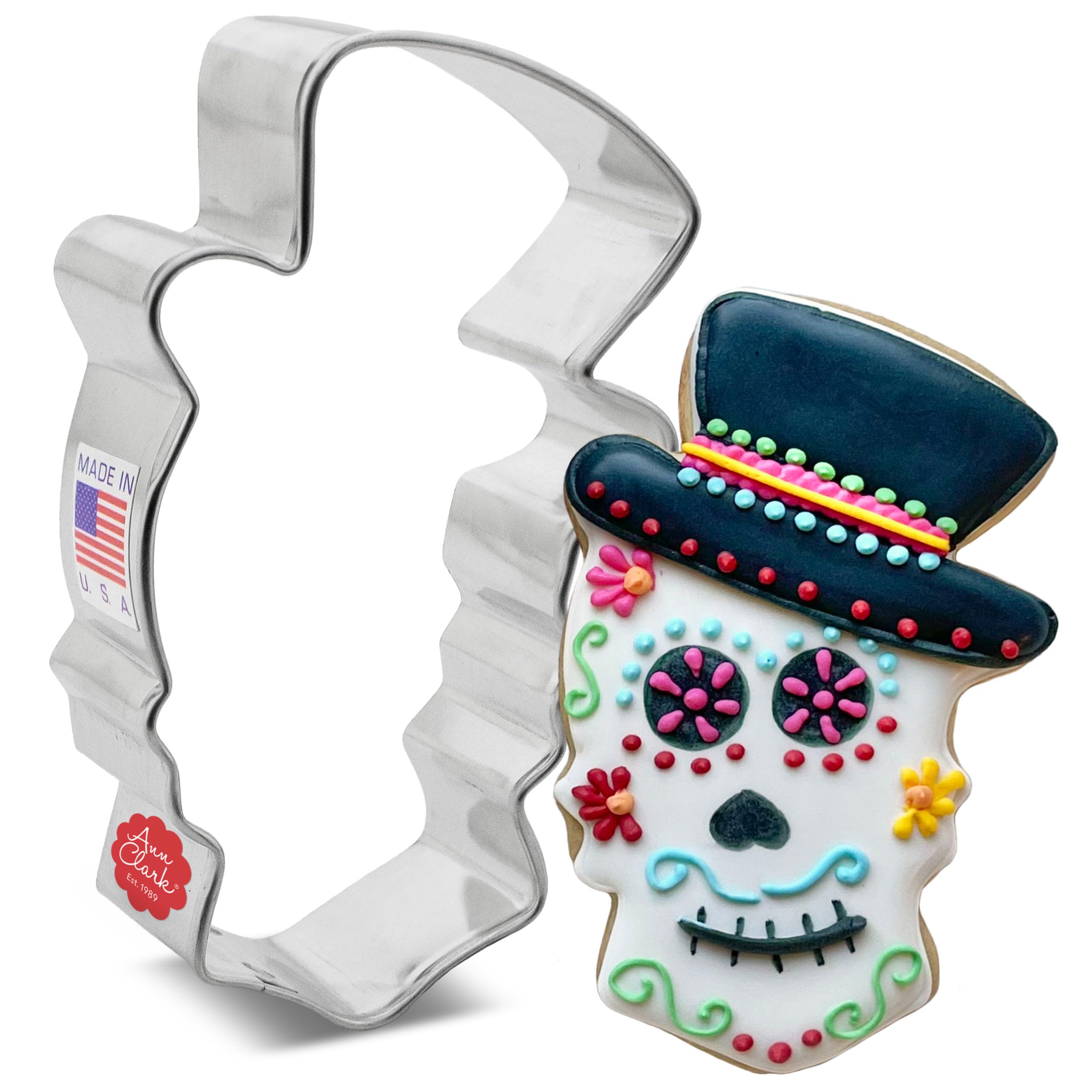 Halloween & Day of the Dead Sugar Skull with Top Hat Cookie Cutter 4