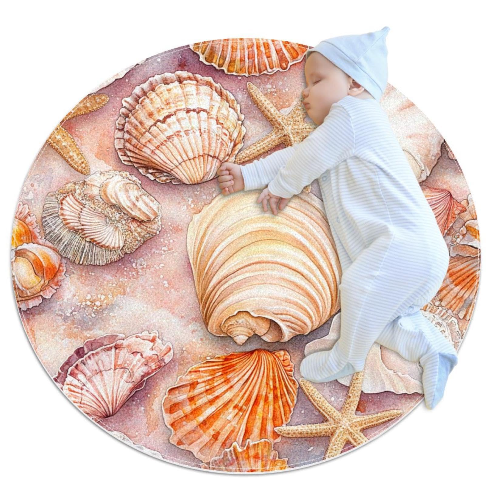 Tapis de salle de bain aquarelle rond idéal pour une chambre d'enfant moderne