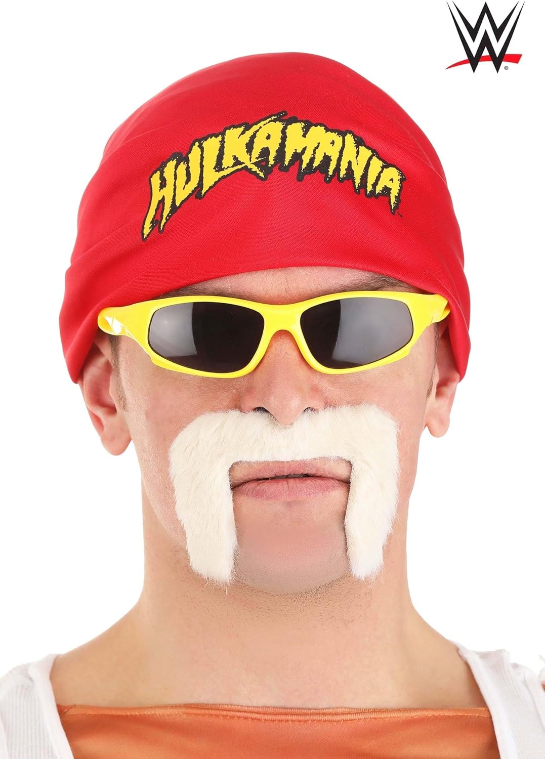 WWE Hulk Hogan Adult Costume Kit | Hulkamania Attire | Headscarf, Mustache & Sunglasses - Image 2