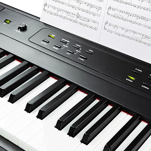 Miniatura 2 de RockJam Piano digital de 88 teclas con teclas semipesadas de tamaño completo, fuente de alimentación, soporte de partituras, calcomanías de notas de