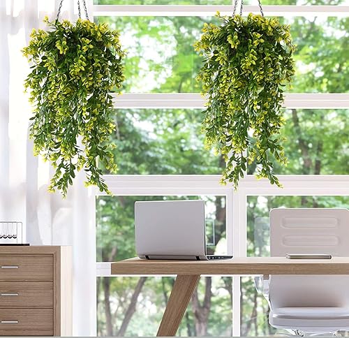 Miniatura 8 de Vid colgante falsas, plantas artificiales, hojas de plástico, plantas de hiedra de vid sintética, para interiores y exteriores, jardín, oficina,