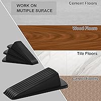 Vista 4 de Beieverluck Paquete de 24 topes de puerta para la parte inferior de la puerta, de goma, resistentes, apilables, para piso, pared, alfombras, puertas