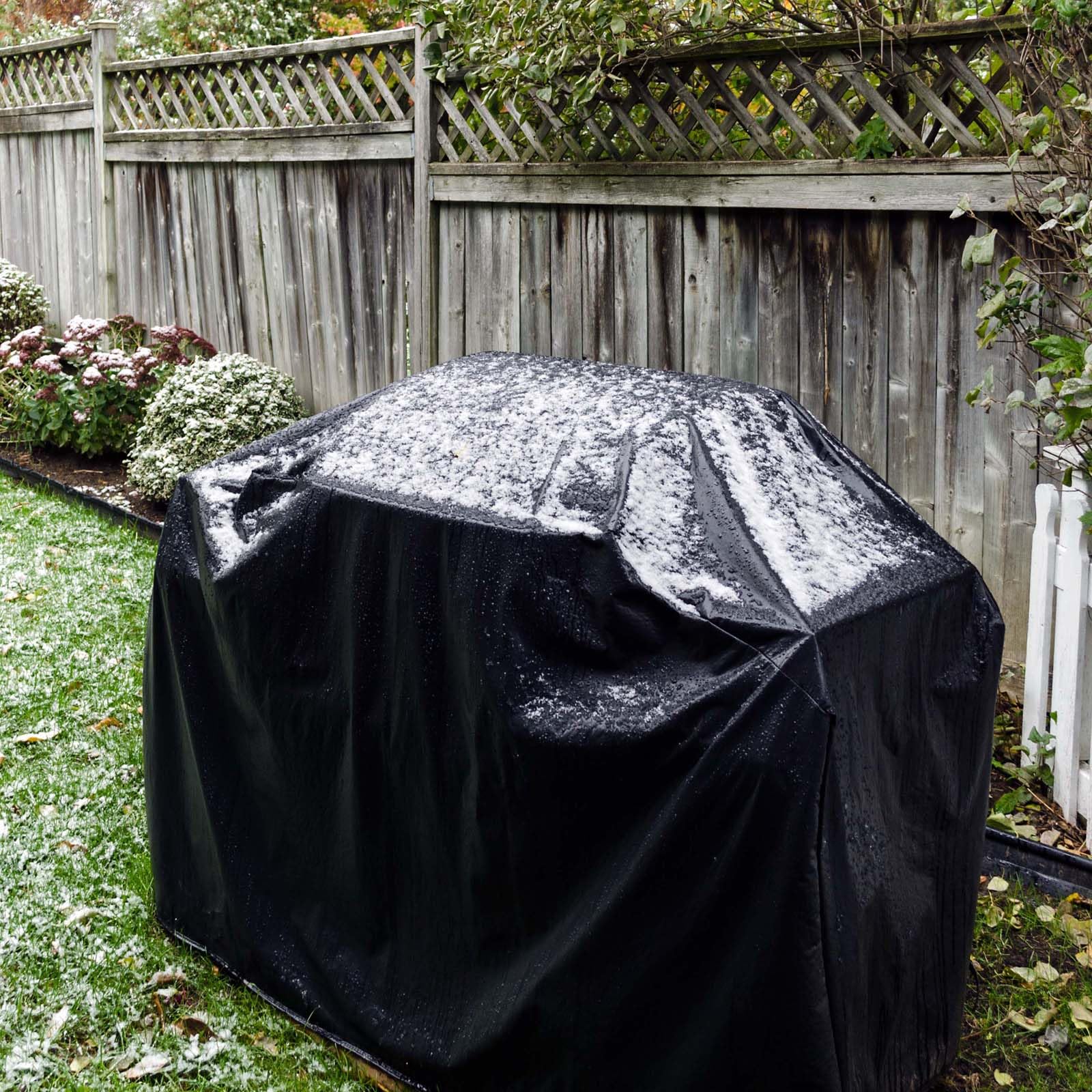 Funda para barbacoa 147x61x122cm negra cubierta resistente a la intemperie BBQ parrilla