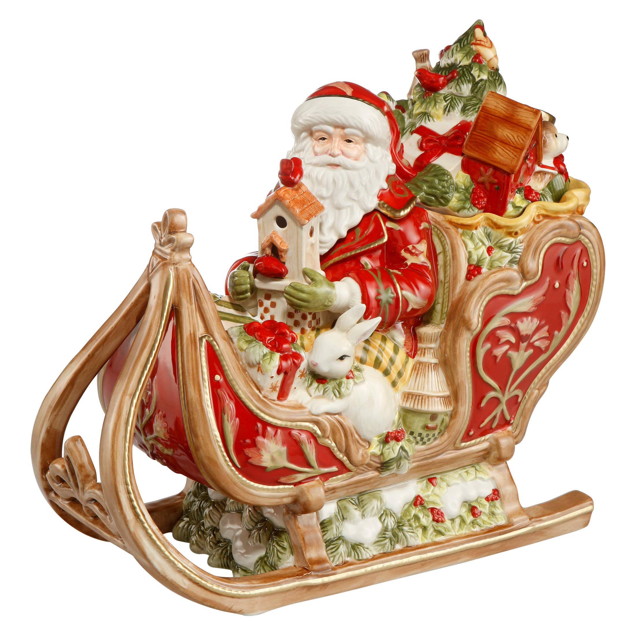 Figurine Goebel Père Noël Sur Traîneau – Décoration Rouge Fêtes