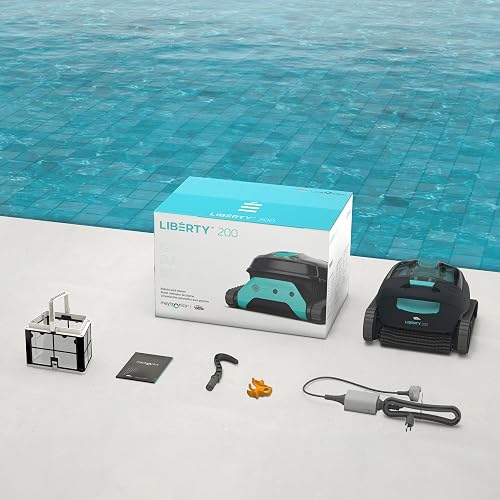 DOLPHIN Liberty 200 Wireless Swimming Pool Robot, Induction Charging, Freestanding, Bottom and Walls, Recommended for Pools 5 x 10 m - 6