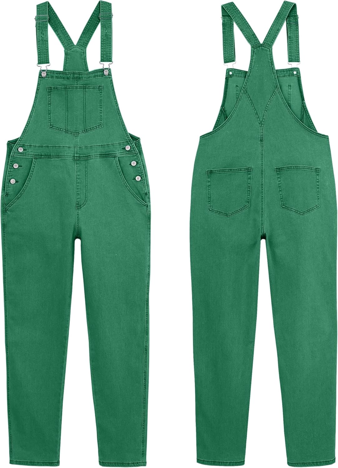 GRAPENT Overalls for Women Loose Fit Jean Denim Bib Jumpsuit Stretch Overall Pants - Image 5