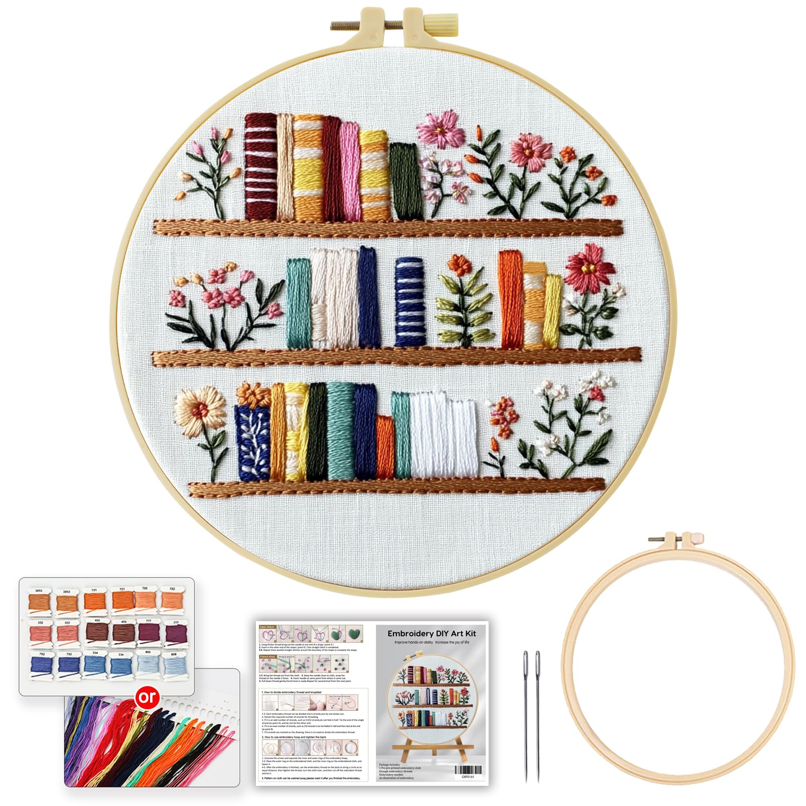 Beginner Embroidery Kit - Flowers & Patterns -2