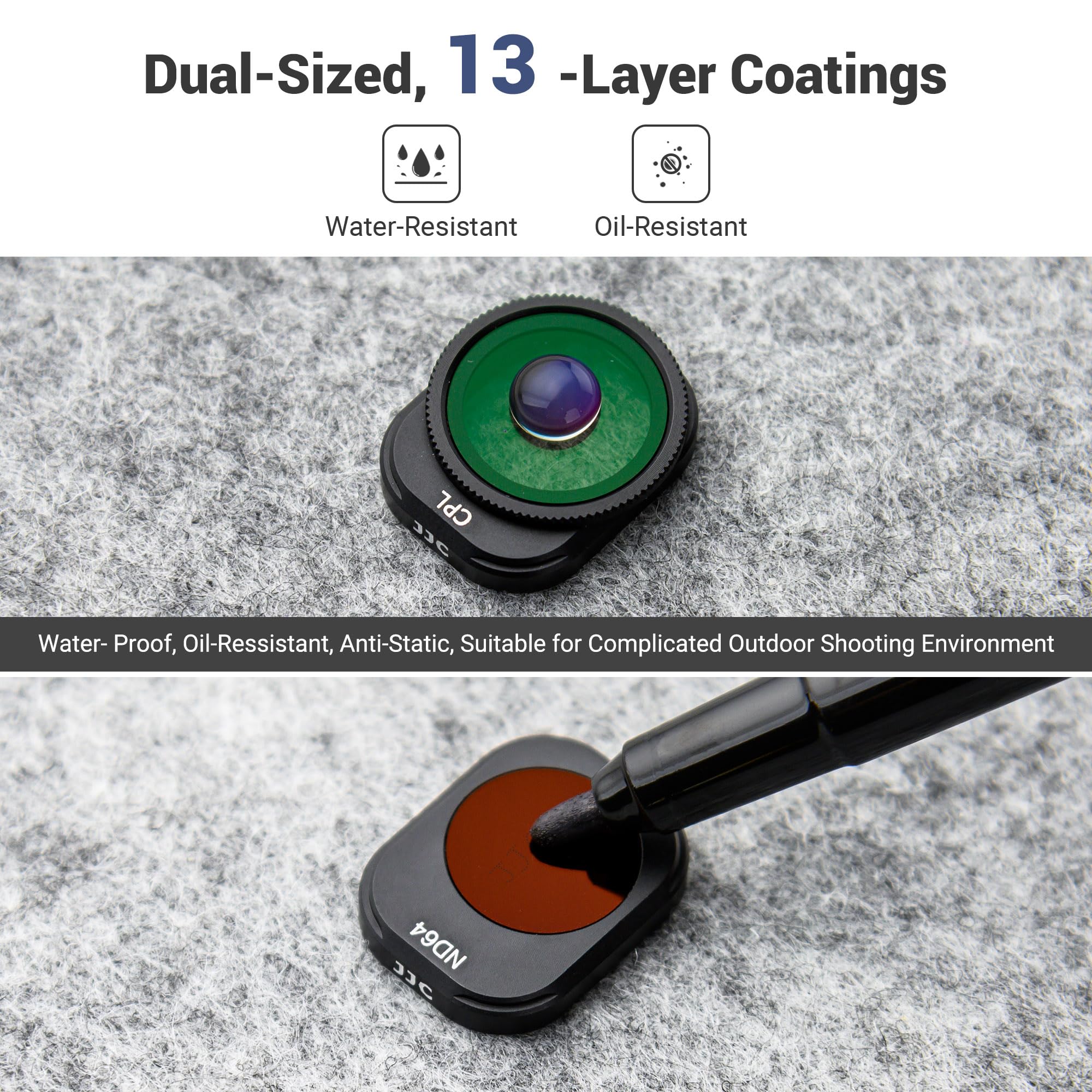 JJC ND CPL Filter Kit für DJI Mini 4 Pro, 4er Pack ND16 ND64 ND256 Neutraldichte Fest Graufilter Cirkular Polarisations Polfilter, Mehrfach Beschichtete Tragbare ND Filter Mini 4 Pro Drohnen Zubehör