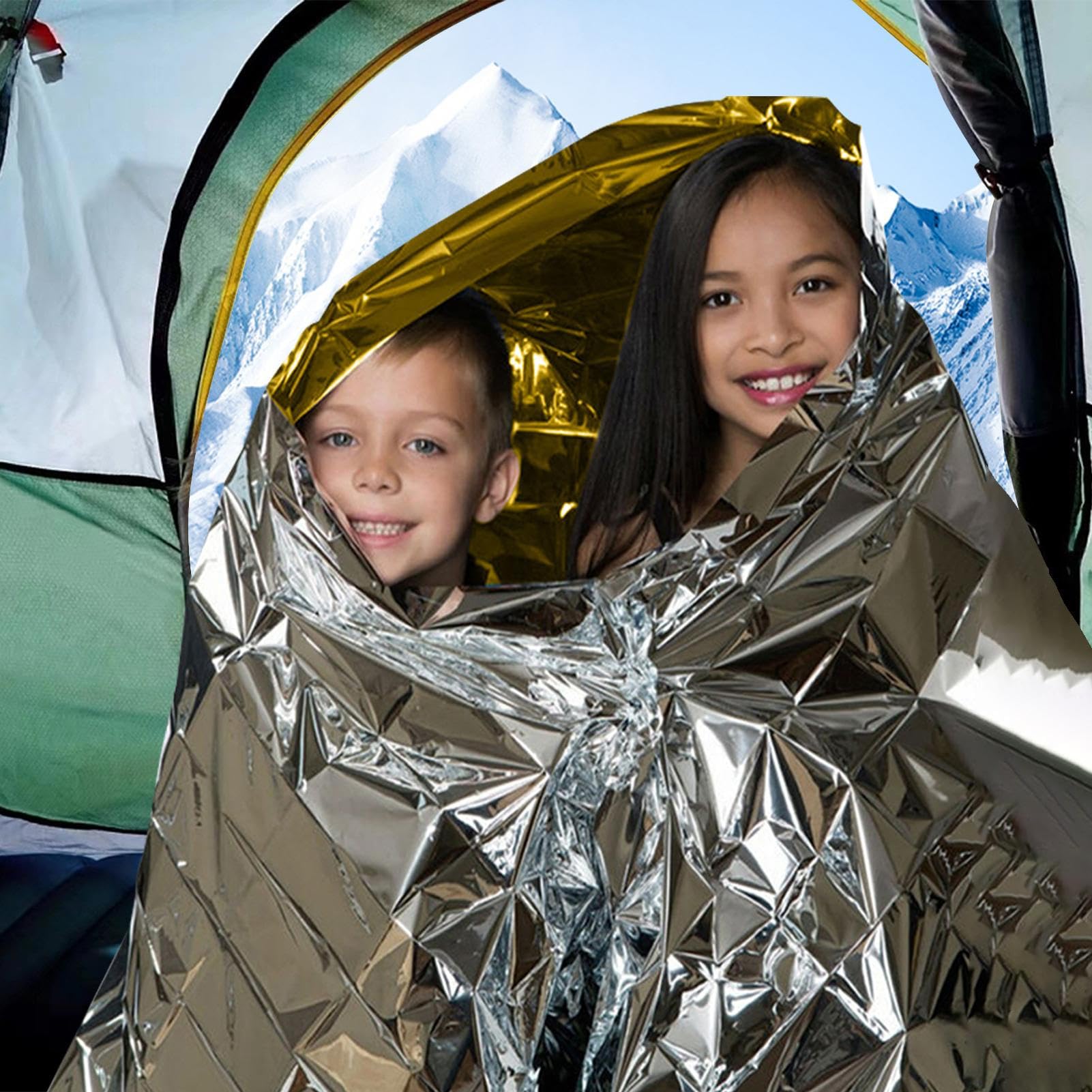 Sack d'urgence - Couverture de survie thermique spatiale en papier d'aluminium, kit d'équipement de survie , couverture réflexive de sauvetage, équipement de prévention de l'hypothermie | O
