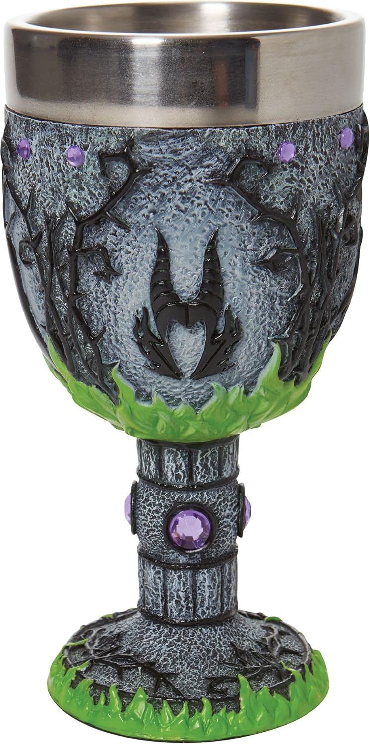 Enesco Disney Showcase Sleeping Beauty Maleficent Decorative Chalice Goblet, 7.09 Inch, Multicolor