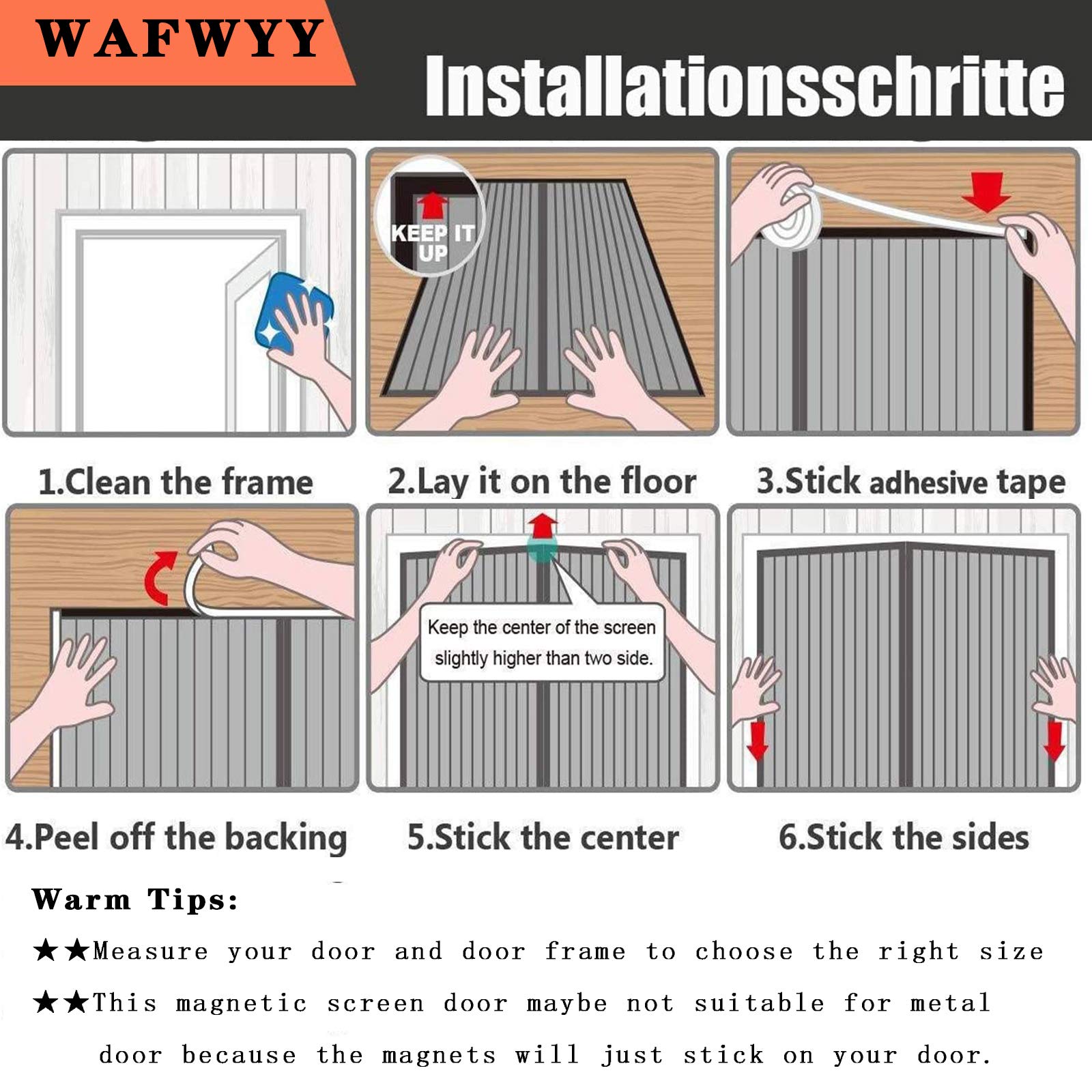 Porte Moustiquaire Magnétique,moustiquaire Baie Vitree Anti-Mouche De Haute Qualité Mains Libres, Plein Cadre, pour Le Salon De La Porte Patio (la Taille Peut être Personnalisée)