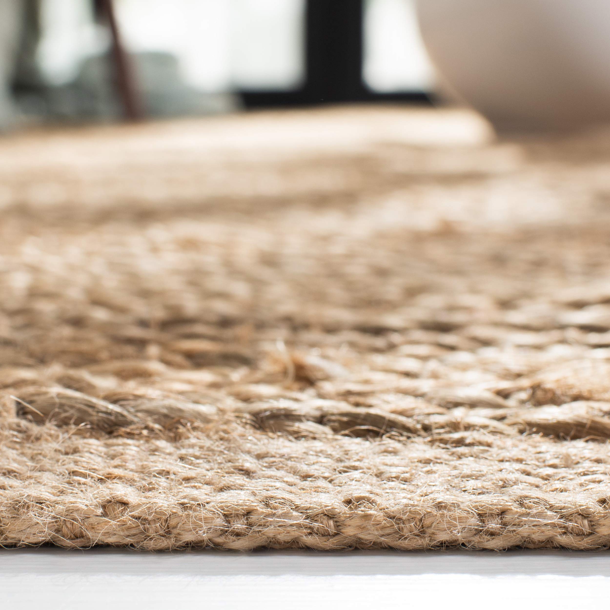Cape Cod Collection - Alfombra decorativa de 3 x 5 pies, natural, yute trenzado hecho a mano, ideal para zonas de alto tráfico en entrada, sala de estar, dormitorio (CAP355A) 5
